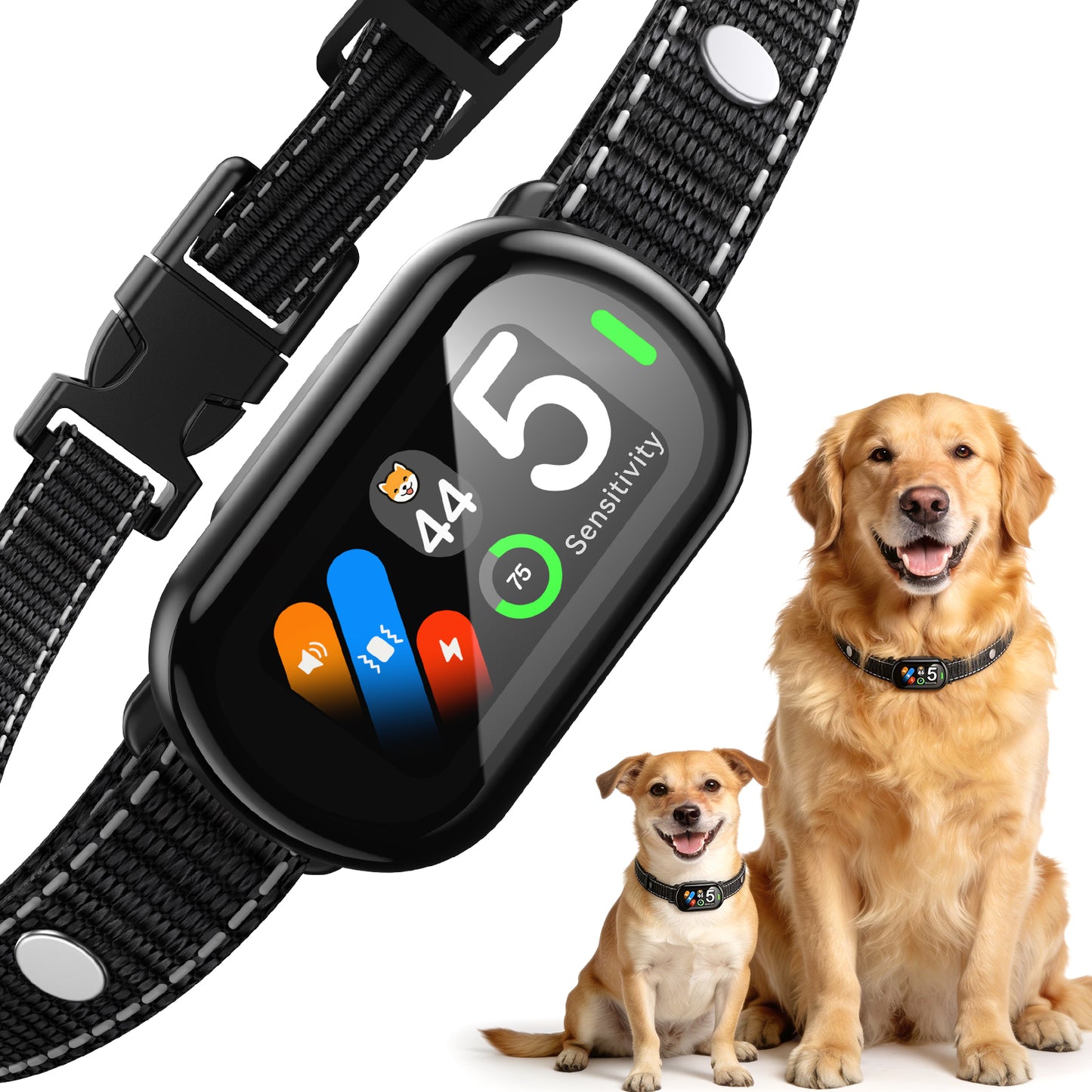 ZELLAR Smart Anti-Bark Collar: Beep, Vibration, 5 Modes, Adjustable Sensitivity, IP67 Waterproof for All Dogs