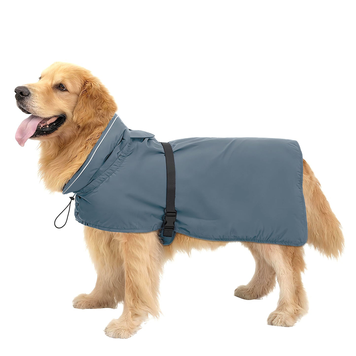 Zellar Dog Raincoat with Hood, Collar Hole, 100% Waterproof Ultra-Light Breathable Rainwear Rain Jacket with Safe Reflective Strips for Medium to Large Dog, Pink, 4XL