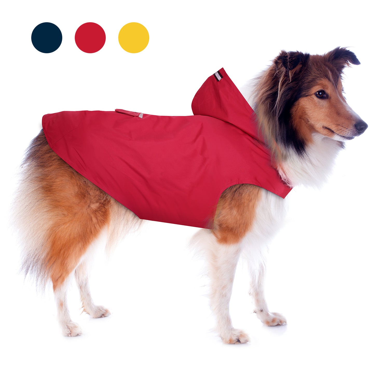 Zellar Dog Raincoat with Hood, Collar Hole, 100% Waterproof Ultra-Light Breathable Rainwear Rain Jacket with Safe Reflective Strips for Medium to Large Dog, Blue, 4XL