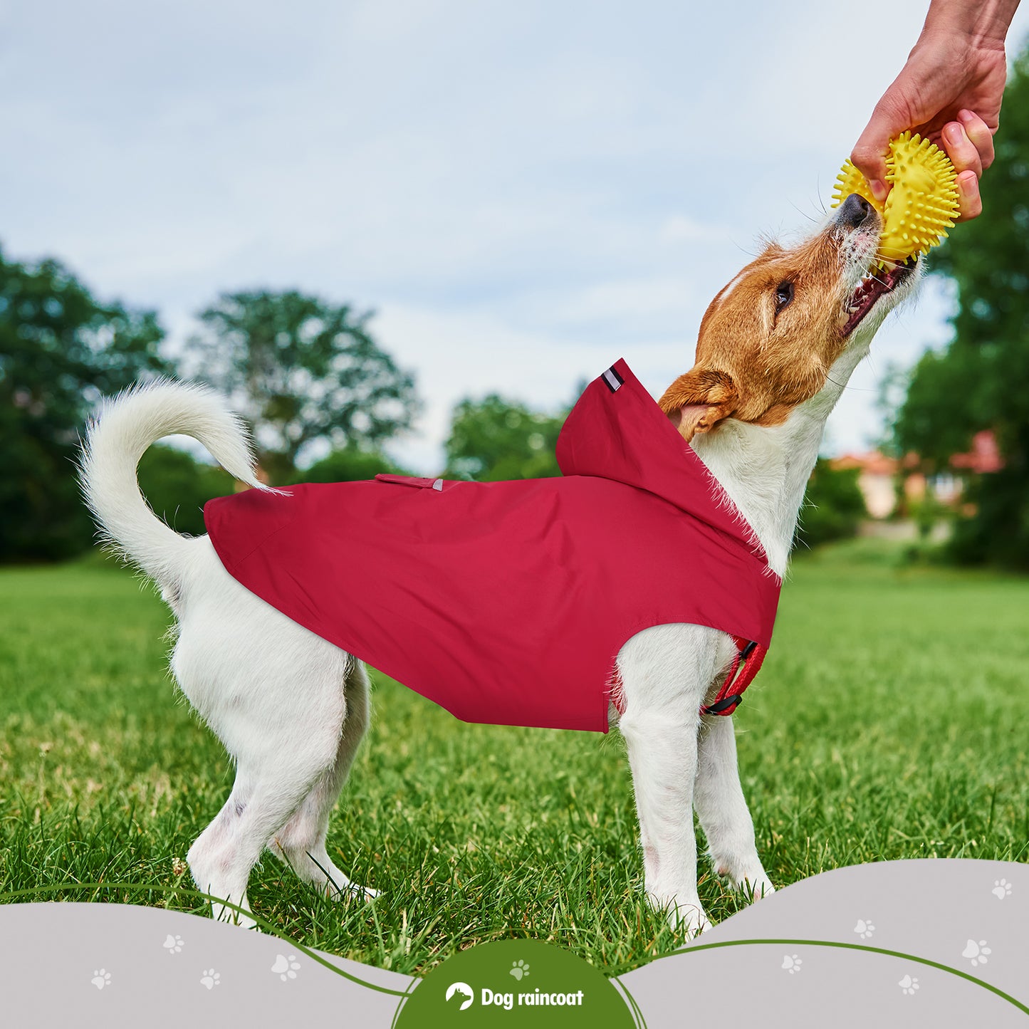 Zellar Dog Raincoat with Hood, Collar Hole, 100% Waterproof Ultra-Light Breathable Rainwear Rain Jacket with Safe Reflective Strips for Medium to Large Dog, Blue, 4XL