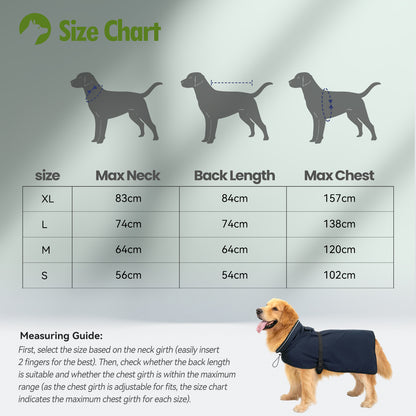 Zellar Dog Raincoat with Hood, Collar Hole, 100% Waterproof Ultra-Light Breathable Rainwear Rain Jacket with Safe Reflective Strips for Medium to Large Dog, Blue, 4XL